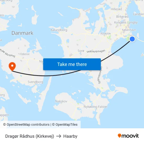 Dragør Rådhus (Kirkevej) to Haarby map
