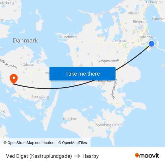 Ved Diget (Kastruplundgade) to Haarby map