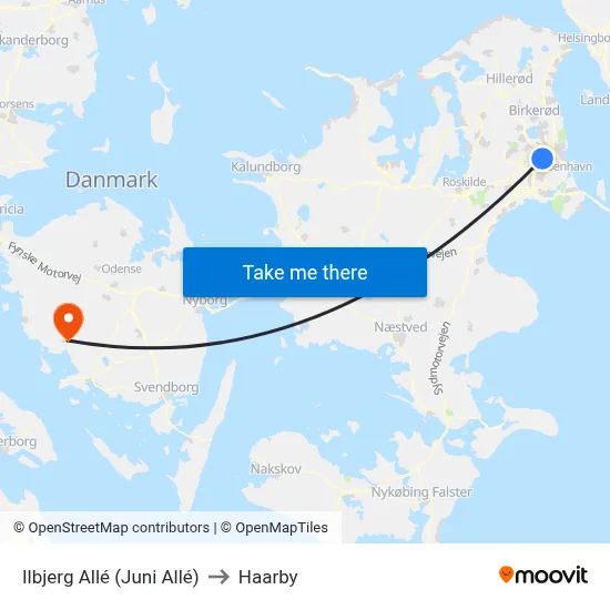 Ilbjerg Allé (Juni Allé) to Haarby map