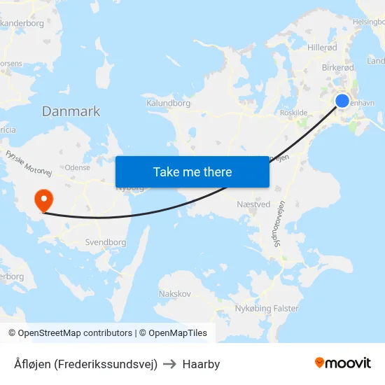 Åfløjen (Frederikssundsvej) to Haarby map