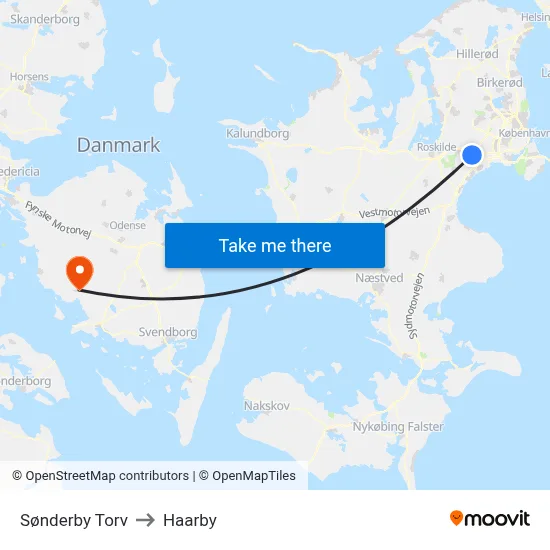 Sønderby Torv to Haarby map