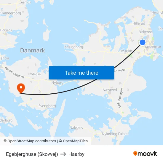 Egebjerghuse (Skovvej) to Haarby map