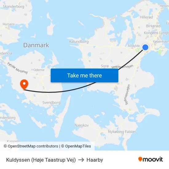 Kuldyssen (Høje Taastrup Vej) to Haarby map