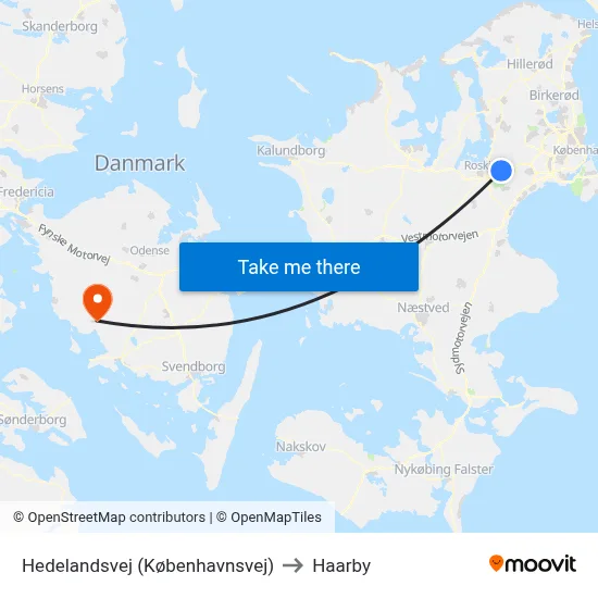 Hedelandsvej (Københavnsvej) to Haarby map