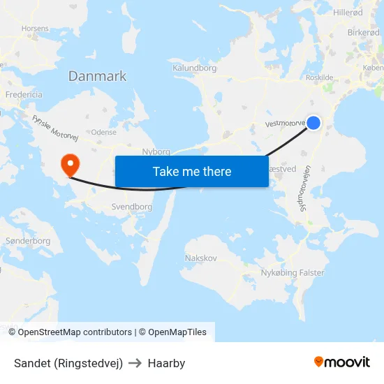 Sandet (Ringstedvej) to Haarby map