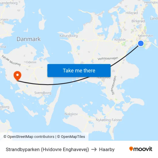 Strandbyparken (Hvidovre Enghavevej) to Haarby map