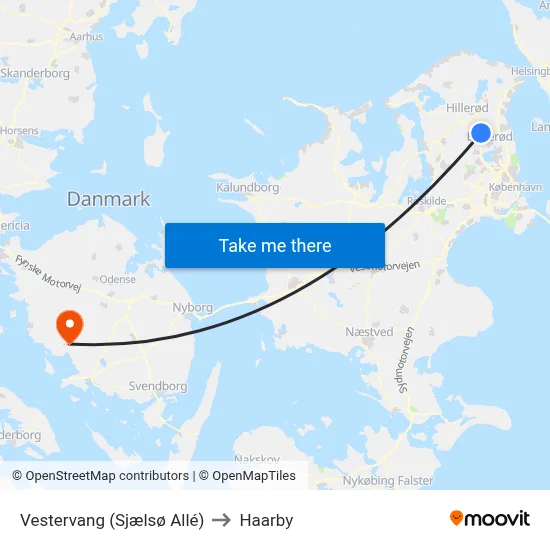 Vestervang (Sjælsø Allé) to Haarby map