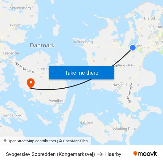 Svogerslev Søbredden (Kongemarksvej) to Haarby map