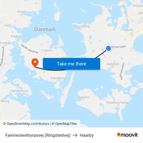 Fjenneslevthyrasvej (Ringstedvej) to Haarby map