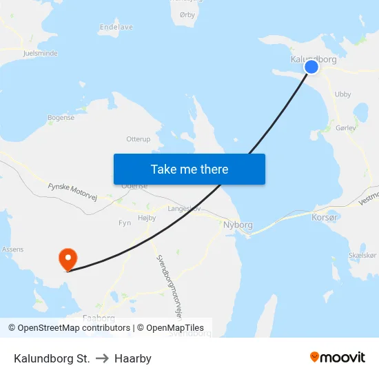 Kalundborg St. to Haarby map
