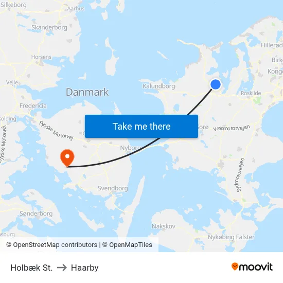 Holbæk St. to Haarby map