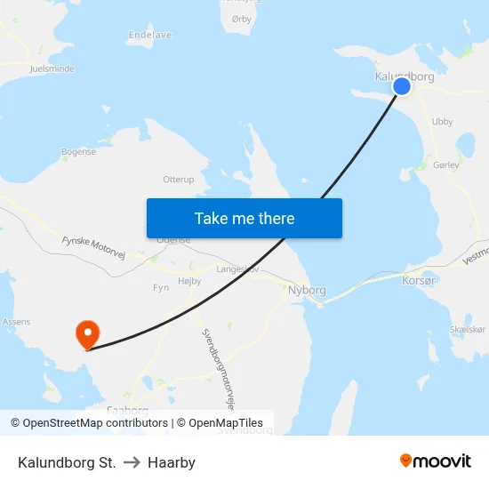 Kalundborg St. to Haarby map
