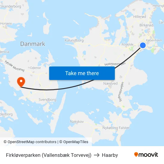 Firkløverparken (Vallensbæk Torvevej) to Haarby map