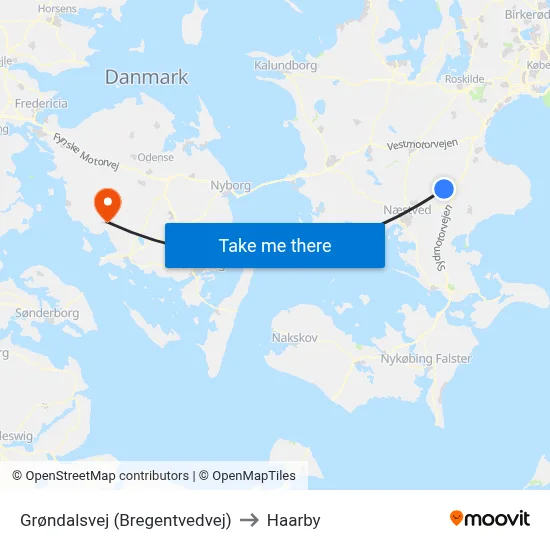 Grøndalsvej (Bregentvedvej) to Haarby map