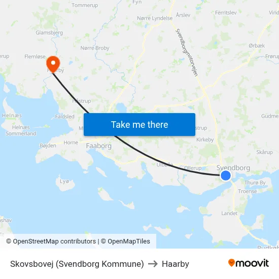 Skovsbovej (Svendborg Kommune) to Haarby map