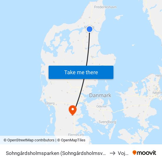 Sohngårdsholmsparken (Sohngårdsholmsvej / Aalborg) to Vojens map