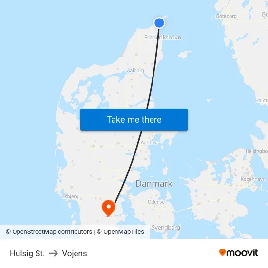 Hulsig St. to Vojens map