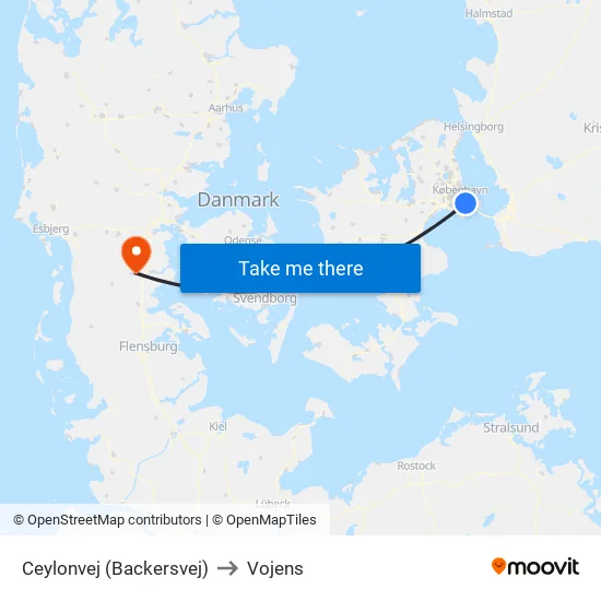 Ceylonvej (Backersvej) to Vojens map