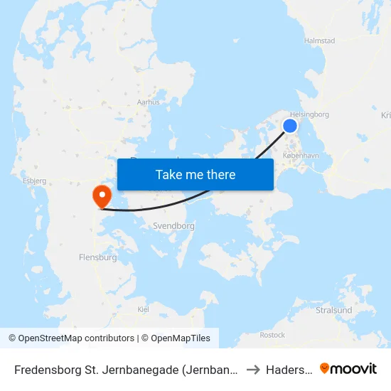Fredensborg St. Jernbanegade (Jernbanegade) to Haderslev map