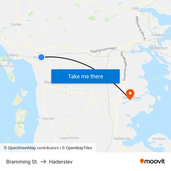 Bramming St. to Haderslev map