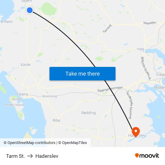 Tarm St. to Haderslev map