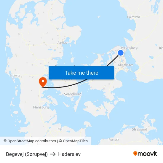 Bøgevej (Sørupvej) to Haderslev map