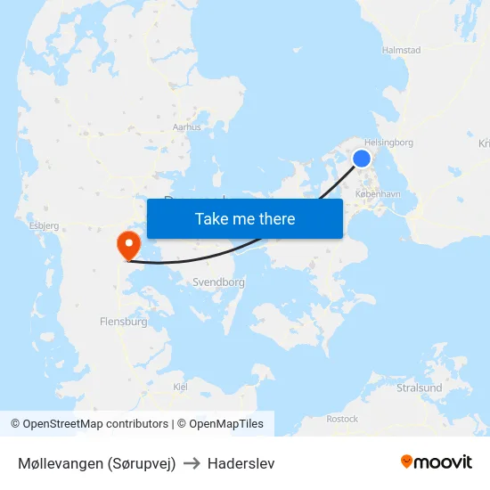 Møllevangen (Sørupvej) to Haderslev map