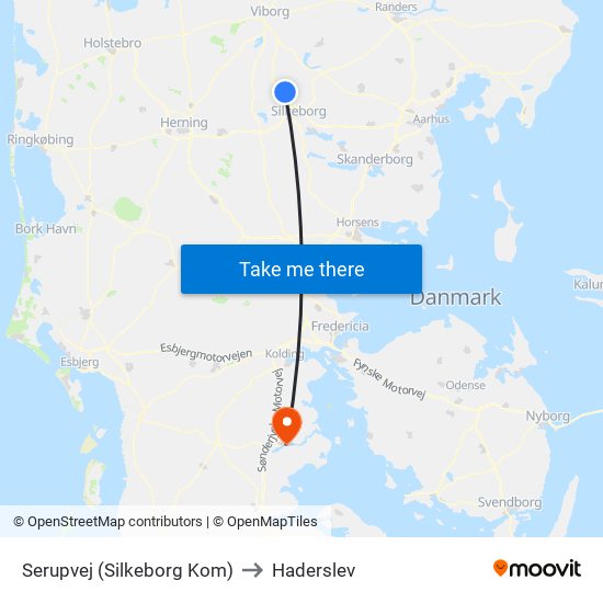 Serupvej (Silkeborg Kom) to Haderslev map