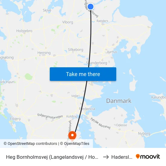 Heg Bornholmsvej (Langelandsvej / Hobro) to Haderslev map