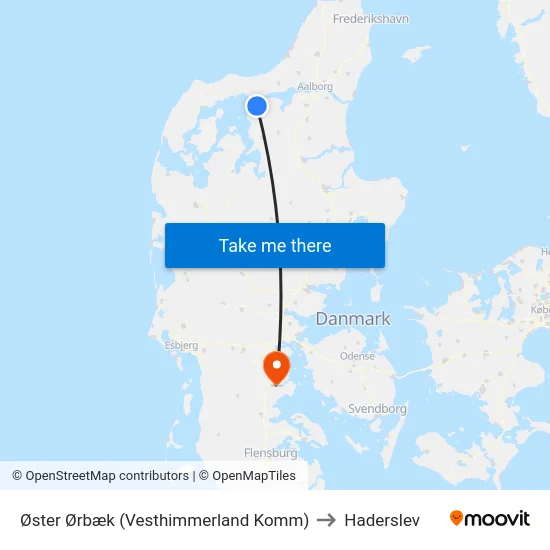 Øster Ørbæk (Vesthimmerland Komm) to Haderslev map