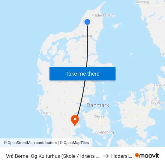 Vrå Børne- Og Kulturhus (Skole / Idræts Allé) to Haderslev map