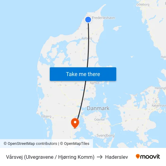 Vårsvej (Ulvegravene / Hjørring Komm) to Haderslev map