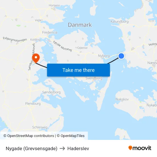 Nygade (Grevsensgade) to Haderslev map