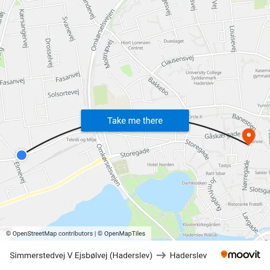 Simmerstedvej V Ejsbølvej (Haderslev) to Haderslev map