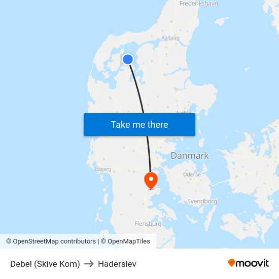 Debel (Skive Kom) to Haderslev map