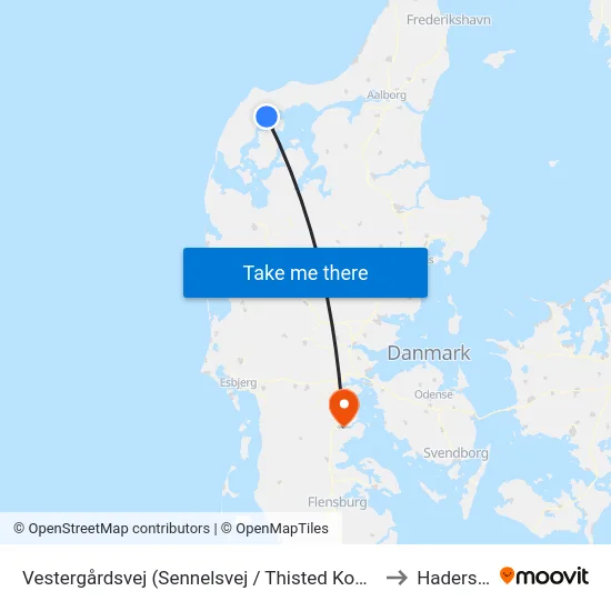 Vestergårdsvej (Sennelsvej / Thisted Kommune) to Haderslev map