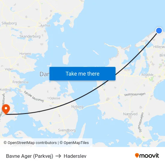 Bavne Ager (Parkvej) to Haderslev map