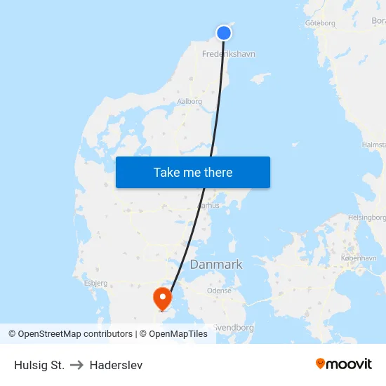 Hulsig St. to Haderslev map