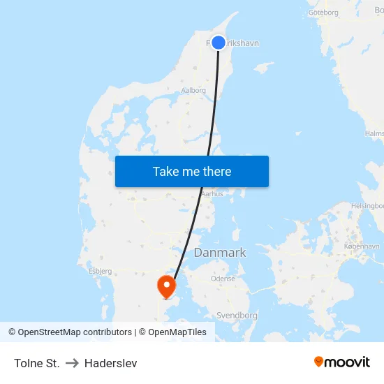 Tolne St. to Haderslev map