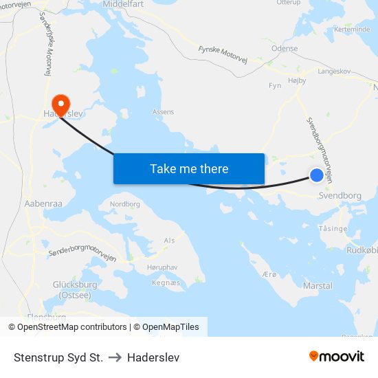 Stenstrup Syd St. to Haderslev map