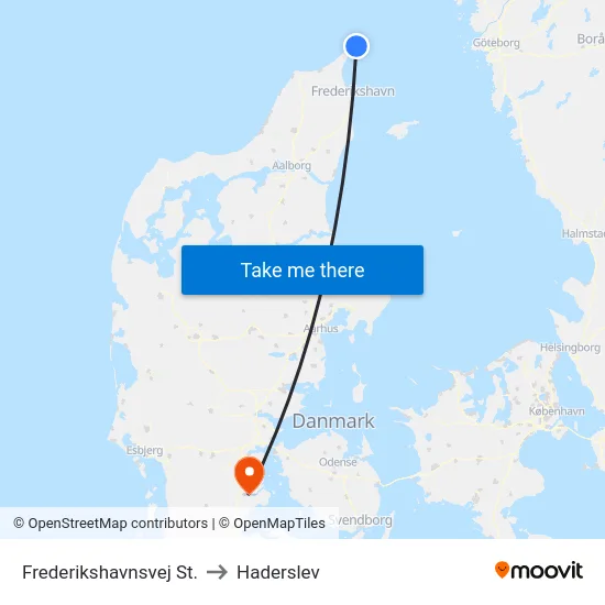 Frederikshavnsvej St. to Haderslev map