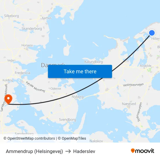 Ammendrup (Helsingevej) to Haderslev map