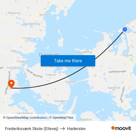 Frederiksværk Skole (Ellevej) to Haderslev map