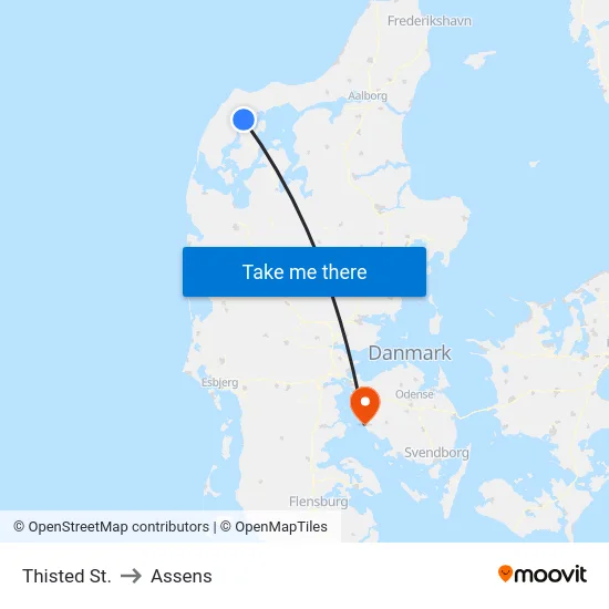 Thisted St. to Assens map