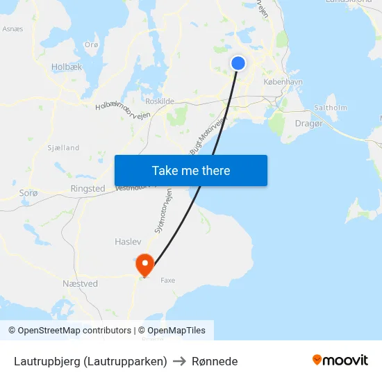 Lautrupbjerg (Lautrupparken) to Rønnede map
