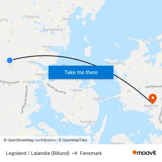 Legoland / Lalandia (Billund) to Fensmark map