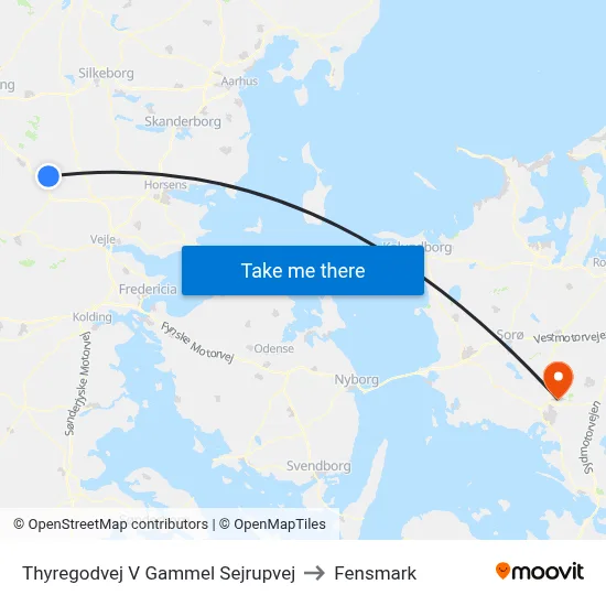 Thyregodvej V Gammel Sejrupvej to Fensmark map