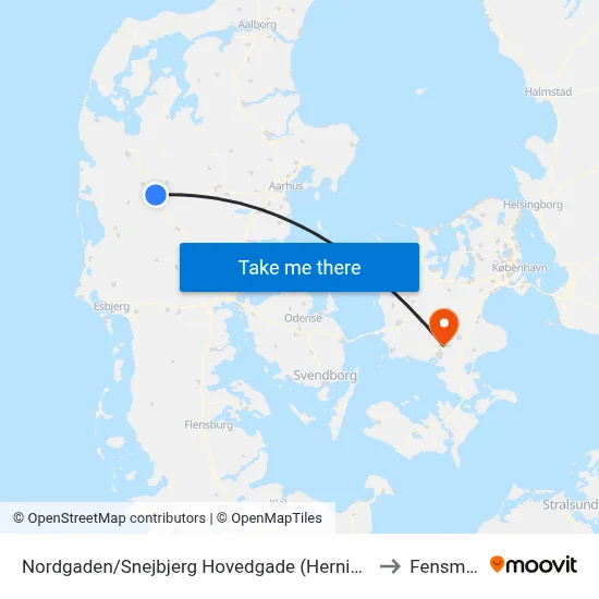 Nordgaden/Snejbjerg Hovedgade (Herning Kom) to Fensmark map