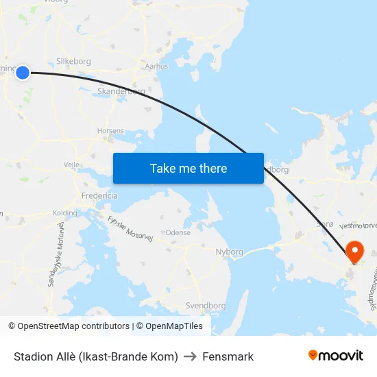 Stadion Allè (Ikast-Brande Kom) to Fensmark map
