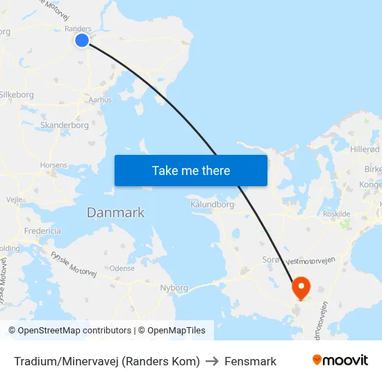 Tradium/Minervavej (Randers Kom) to Fensmark map